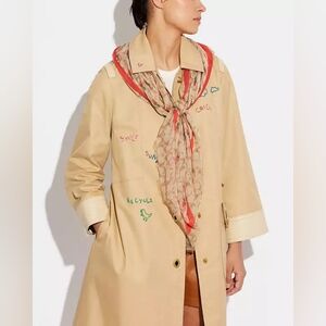 Coach Beige and Red Scarf